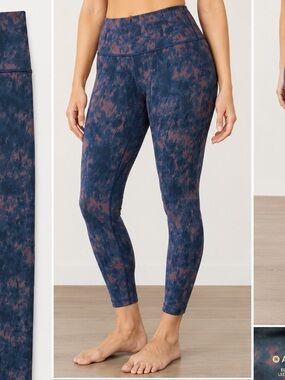 Athleta Navy & Rust Tie-Dye High-Rise 7/8 Leggings